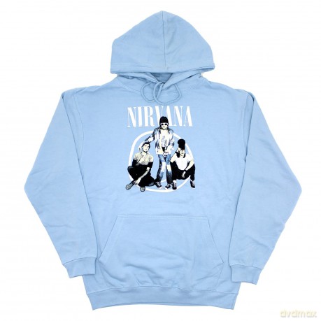 Nirvana: Unisex Pullover Hoodie: Trapper Hat Photo (Light Blue) (X-Large)