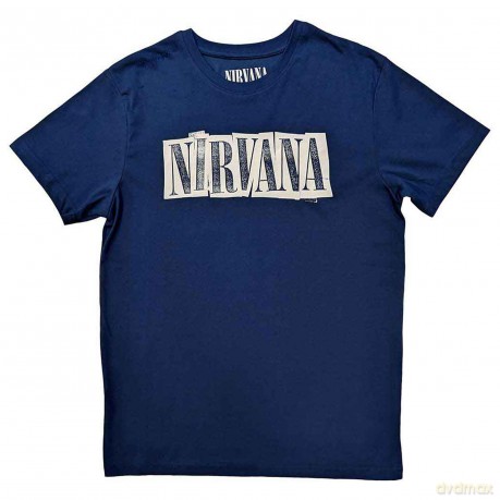 Nirvana: Unisex T-Shirt: Box Logo (Denim Blue) (Medium)