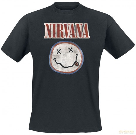 Nirvana: Unisex T-Shirt: Distressed Logo (Black) (Large)