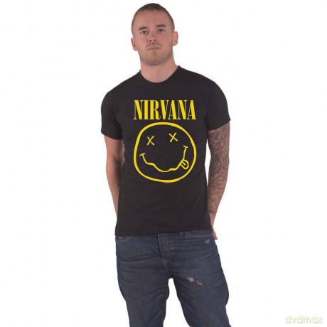 Nirvana: Unisex T-Shirt: Flower Sniffin (Black) (Back Print) (XXXXX-Large)