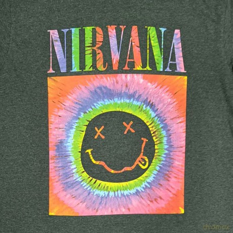 Nirvana: Unisex T-Shirt: Happy Face Glow Box (Green) (Medium)