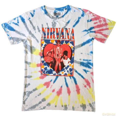 Nirvana: Unisex T-Shirt: Heart (White) (Wash Collection) (Large)