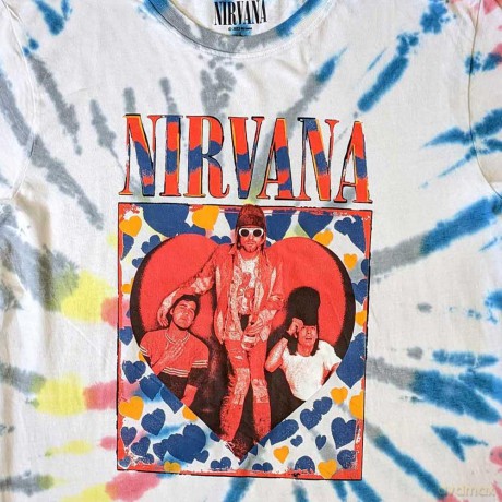 Nirvana: Unisex T-Shirt: Heart (White) (Wash Collection) (XX-Large)