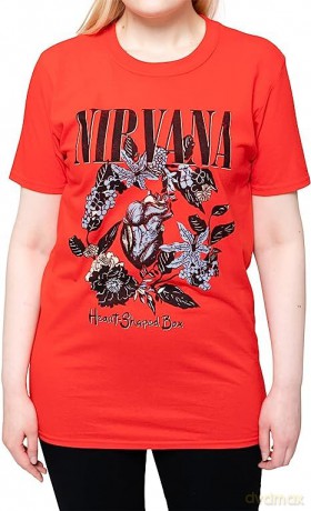 Nirvana: Unisex T-Shirt: Heart Shape Box (Red) (Large)