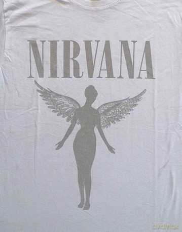 Nirvana: Unisex T-Shirt: In Utero Tour (White) (Back Print) (Medium)