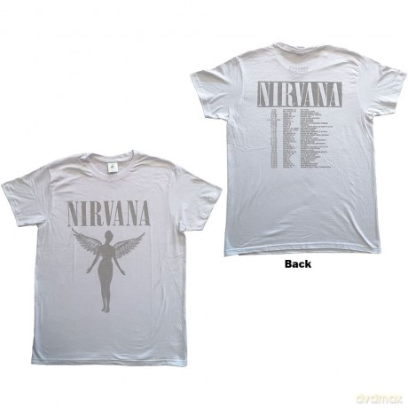 Nirvana: Unisex T-Shirt: In Utero Tour (White) (Back Print) (Small)