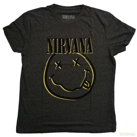 Nirvana: Unisex T-Shirt: Inverse Happy Face (Brindle) (Medium)