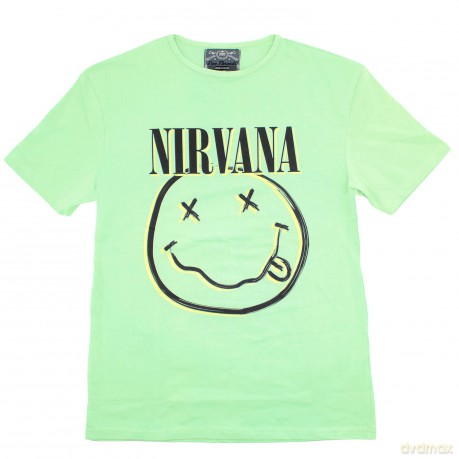 Nirvana: Unisex T-Shirt: Inverse Happy Face (Green) (Medium)