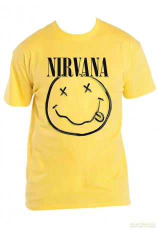 Nirvana: Unisex T-Shirt: Inverse Happy Face (Yellow) (XX-Large)