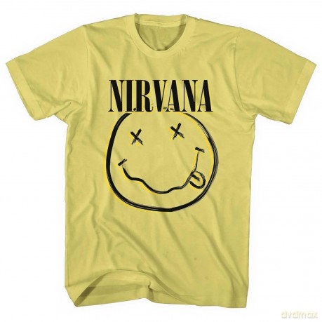 Nirvana: Unisex T-Shirt: Inverse Happy Face (Yellow) (XXX-Large)