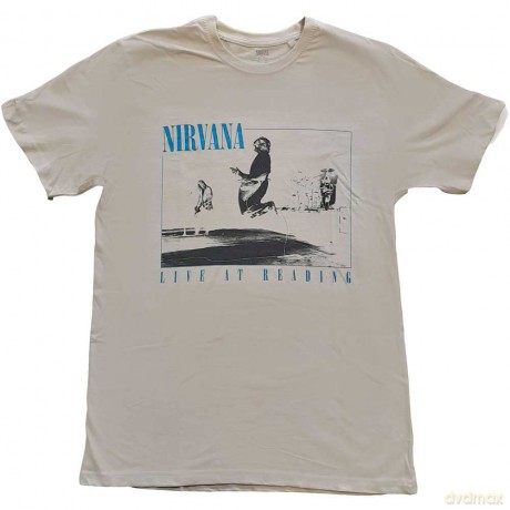 Nirvana: Unisex T-Shirt: Live at Reading (Sand) (Large)