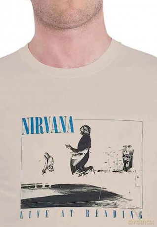 Nirvana: Unisex T-Shirt: Live at Reading (Sand) (X-Large)