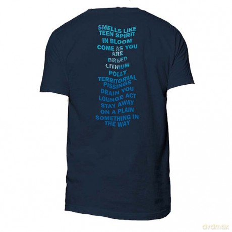 Nirvana: Unisex T-Shirt: Nevermind (Navy Blue) (Back Print) (Small)