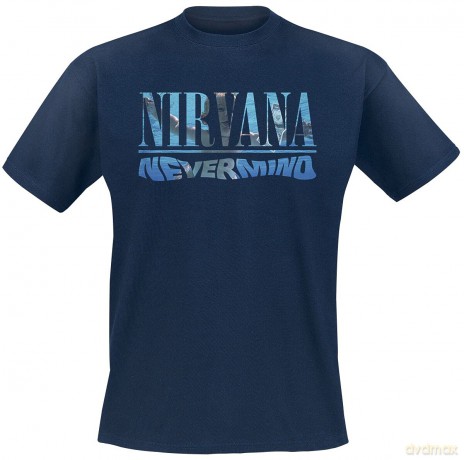 Nirvana: Unisex T-Shirt: Nevermind (Navy Blue) (Back Print) (X-Large)