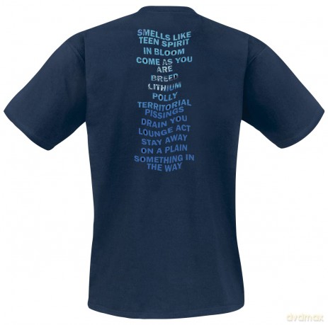 Nirvana: Unisex T-Shirt: Nevermind (Navy Blue) (Back Print) (X-Large)