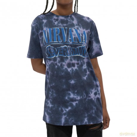Nirvana: Unisex T-Shirt: Nevermind Wavy Logo (Purple) (Wash Collection) (Small)