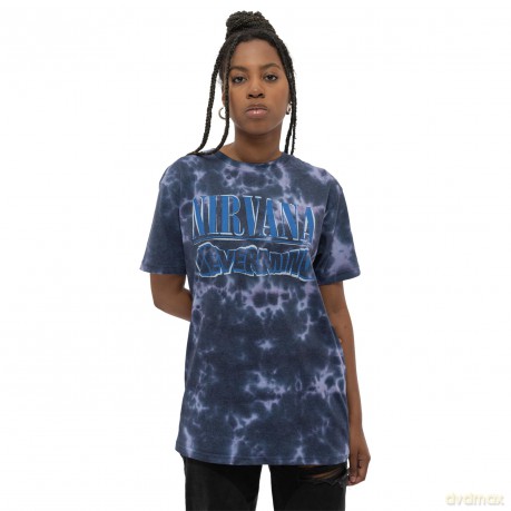 Nirvana: Unisex T-Shirt: Nevermind Wavy Logo (Purple) (Wash Collection) (X-Large)