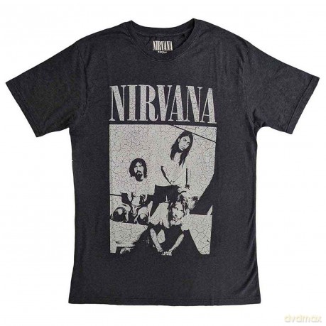 Nirvana: Unisex T-Shirt: Sitting (Black) (Distressed) (Large)