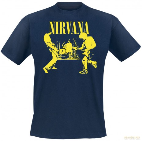 Nirvana: Unisex T-Shirt: Stage (Navy Blue) (X-Large)