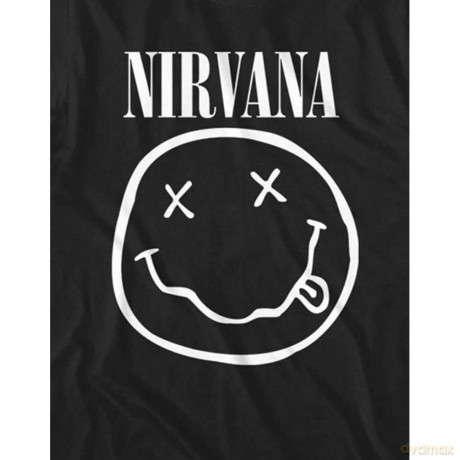 Nirvana: Unisex T-Shirt: White Happy Face (Black) (X-Large)