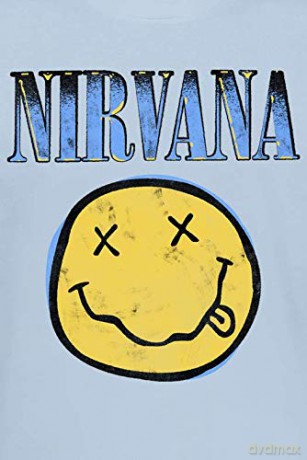 Nirvana: Unisex T-Shirt: Xerox Happy Face Blue (Light Blue) (Medium)