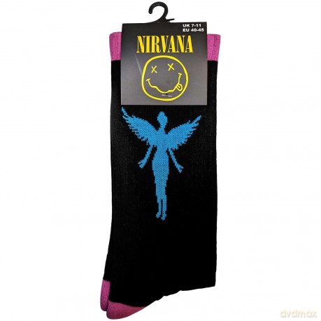 Nirvana: Unisex Terry Socks: In Utero Blue Angel (Black) (UK Size 7 - 11)