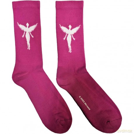 Nirvana: Unisex Terry Socks: In Utero White Angel (Pink) (UK Size 7 - 11)