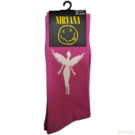 Nirvana: Unisex Terry Socks: In Utero White Angel (Pink) (UK Size 7 - 11)
