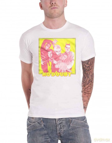 No Doubt: Unisex T-Shirt: Yellow Photo (White) (Small)