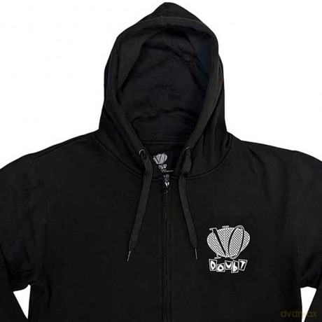 No Doubt: Unisex Zipped Hoodie: Checker Logo (Black) (Back Print) (Small)
