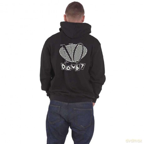 No Doubt: Unisex Zipped Hoodie: Checker Logo (Black) (Back Print) (XX-Large)