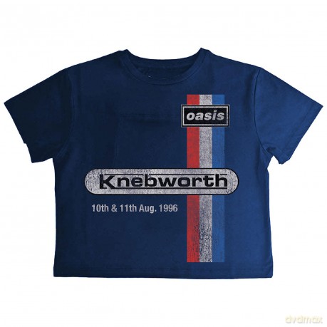 Oasis: Ladies Crop Top: Knebworth '96 (Navy Blue) (Small)