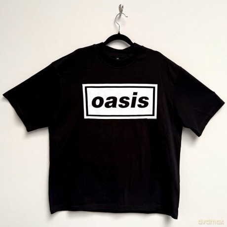 Oasis: Unisex Oversized Boxy T-Shirt: Decca Logo (Black) (X-Large)