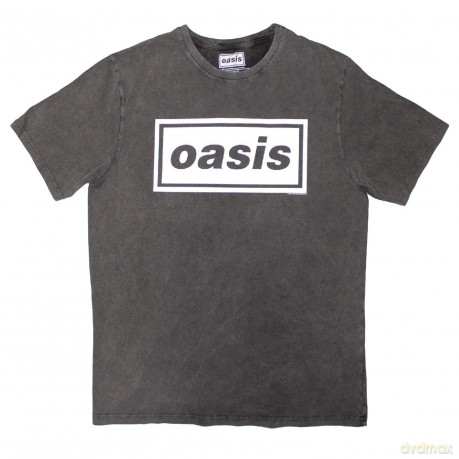 Oasis: Unisex Stone Wash T-Shirt: Decca Logo (Charcoal Grey) (Small)