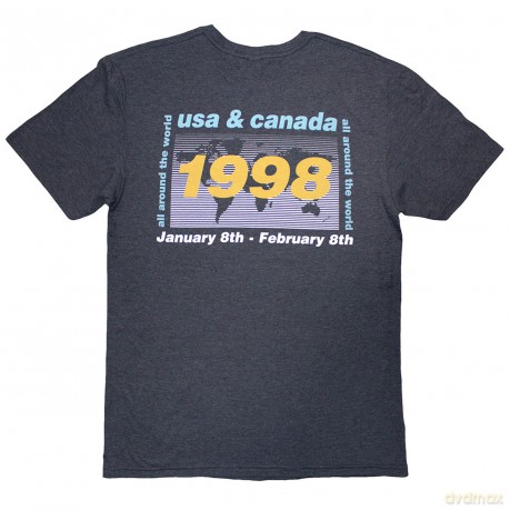 Oasis: Unisex T-Shirt: 1998 World Tour - USA/Canada (Navy Blue) (Back Print) (Small)