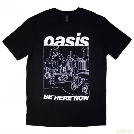 Oasis: Unisex T-Shirt: Be Here Now Line Drawing (Black) (Large)