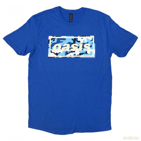 Oasis: Unisex T-Shirt: Camo Logo (Blue) (Medium)