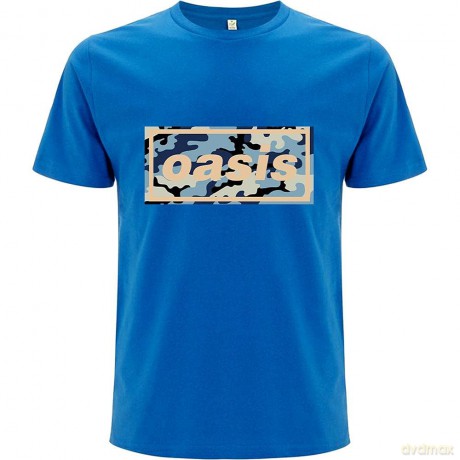 Oasis: Unisex T-Shirt: Camo Logo (Blue) (X-Large)
