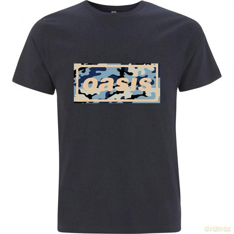 Oasis: Unisex T-Shirt: Camo Logo (Blue) (X-Large)
