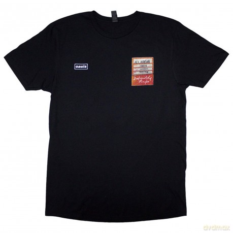 Oasis: Unisex T-Shirt: Definitely Maybe AAA Setlist (Black) (Back Print) (XX-Large)
