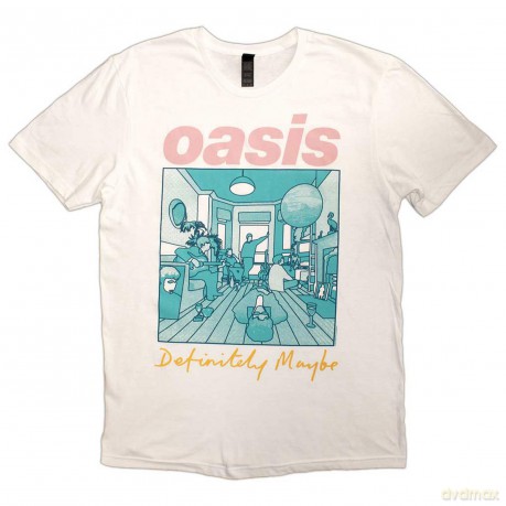 Oasis: Unisex T-Shirt: Definitely Maybe Illustration Colour (White) (Small)