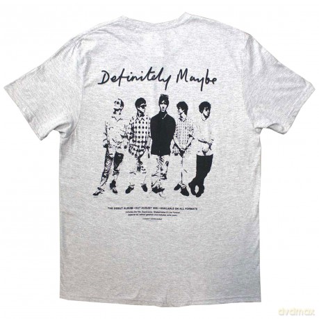 Oasis: Unisex T-Shirt: Definitely Maybe Promo (Grey) (Back Print) (X-Large)