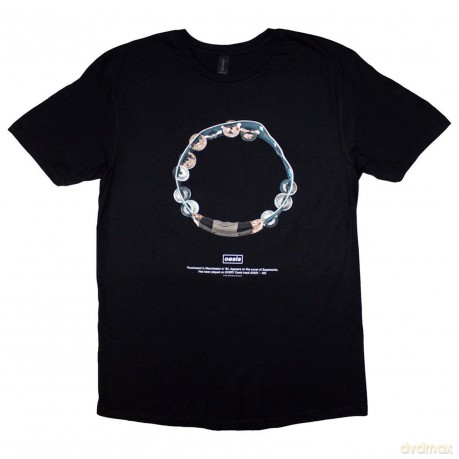 Oasis: Unisex T-Shirt: Definitely Maybe Tambourine (Black) (Medium)