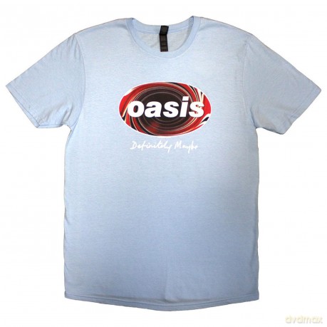 Oasis: Unisex T-Shirt: Definitely Maybe Union Jack Oval (Light Blue) (Medium)