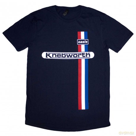 Oasis: Unisex T-Shirt: Knebworth Vertical Stripe (Navy Blue) (Small)