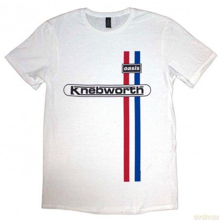 Oasis: Unisex T-Shirt: Knebworth Vertical Stripe (White) (XX-Large)