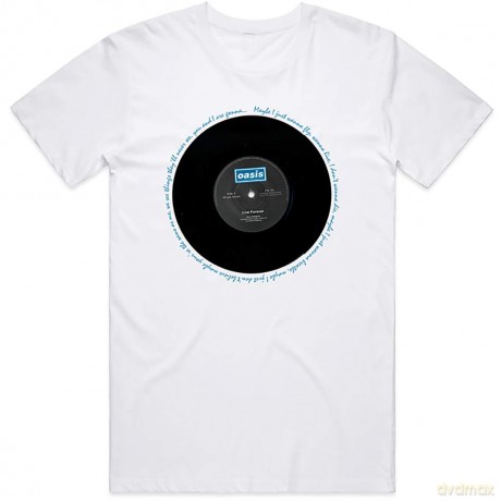 Oasis: Unisex T-Shirt: Live Forever Single (White) (X-Large)