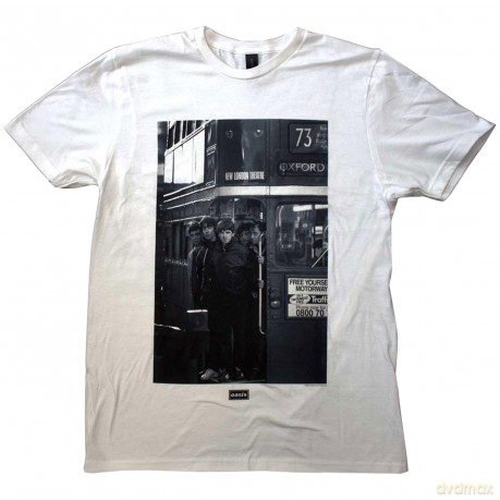 Oasis: Unisex T-Shirt: London Bus Photo (White) (Medium)