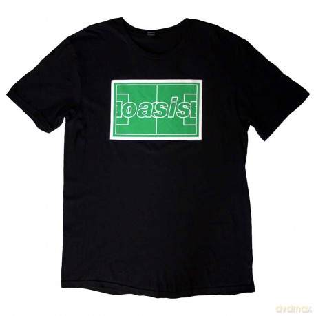 Oasis: Unisex T-Shirt: Maine Road Football Pitch (Black) (Back Print) (X-Large)