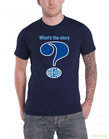 Oasis: Unisex T-Shirt: Question Mark (Navy Blue) (Large)